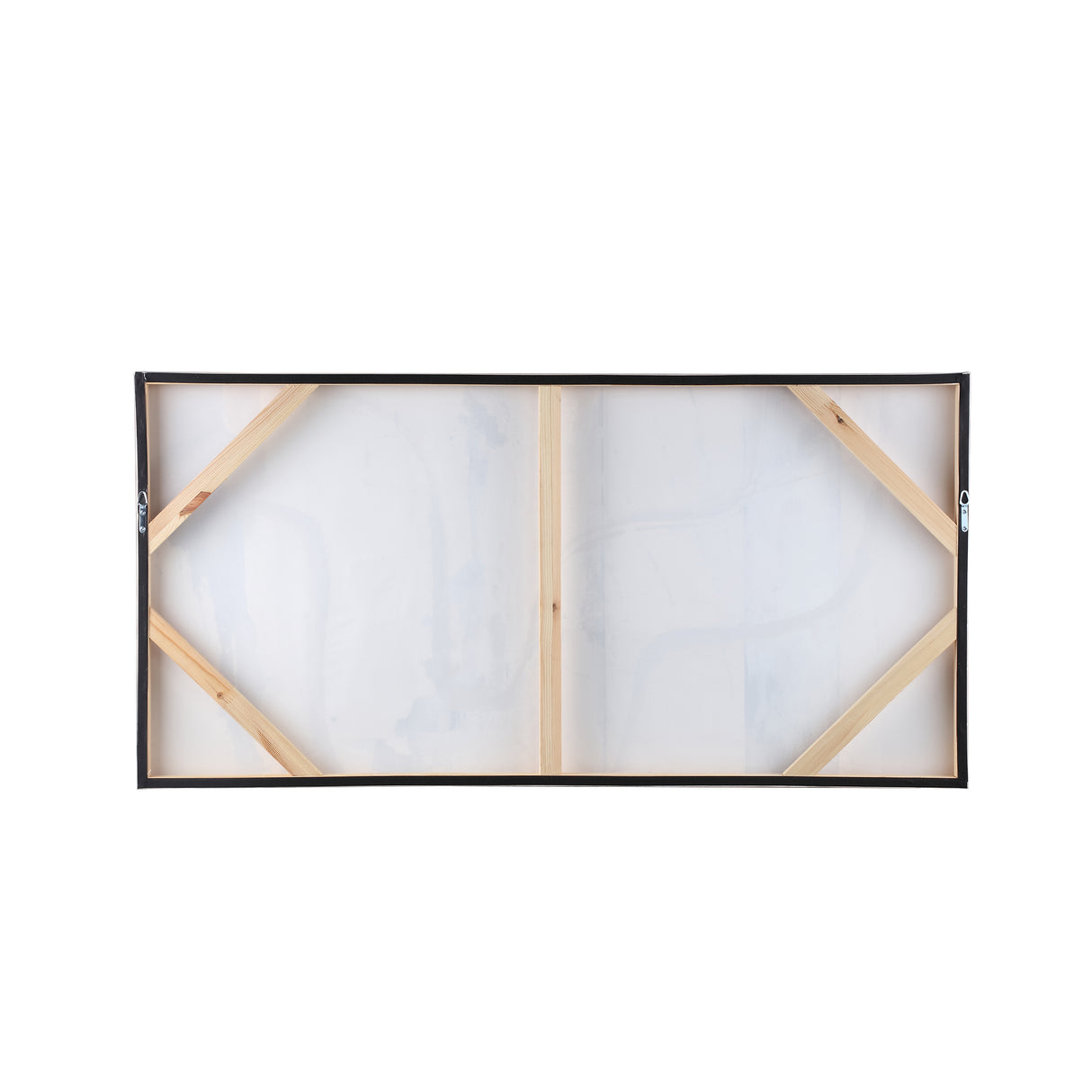 Wandpaneel aus Polyester-Canvas mit rechteckiger Form, Holzrahmen und Kreis-Motiv, Schwarz-Finish – Jor | PTMD