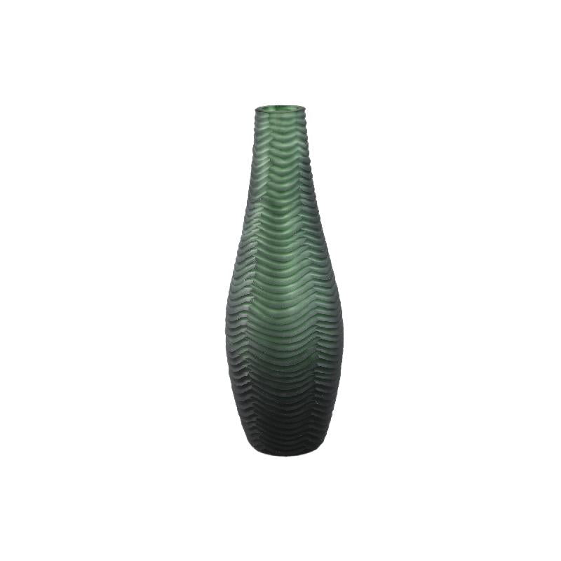 Glass Vase – Glass Material, Green Hue, Round Shape, Tall Shape, Narrow Shape, L – Elichi | PTMD