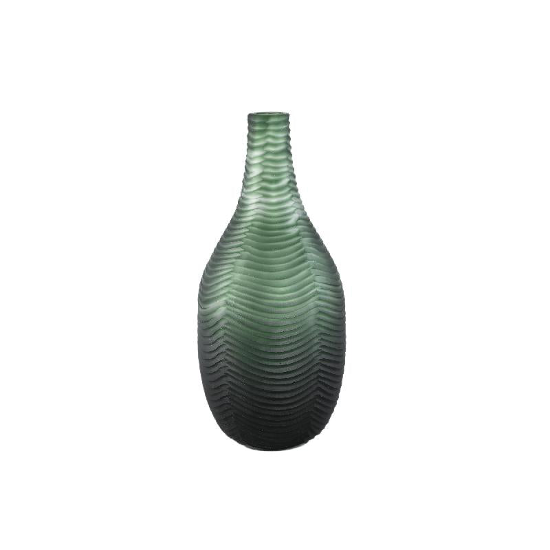 Glass Vase – Glass Material, Green Shade, Round Shape, Wide Shape, L – Elichi | PTMD