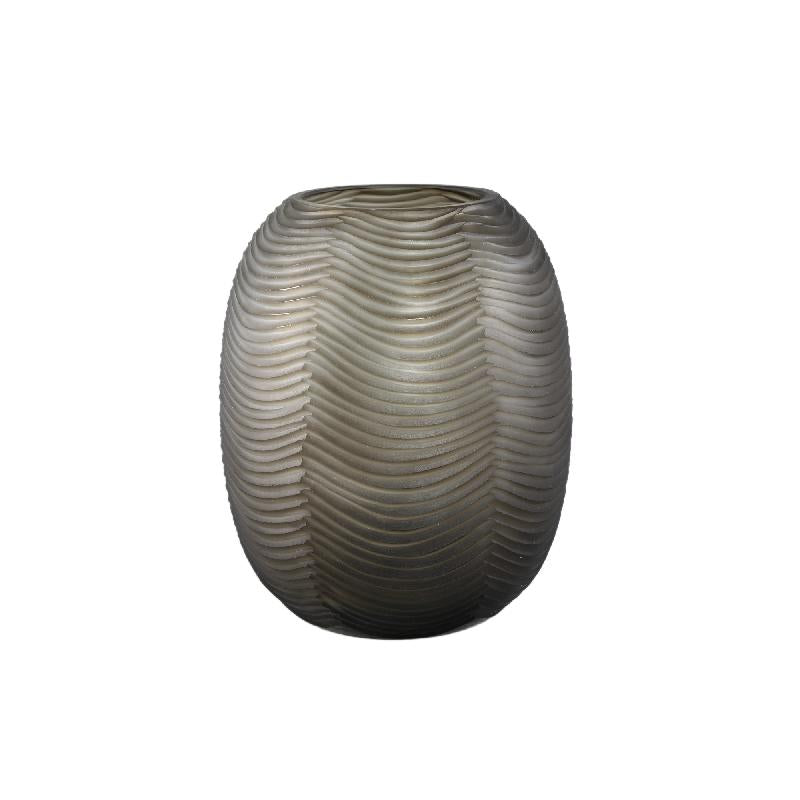 Glass Vase - Glass Material, Brown Shade, Round Shape, Tall Shape, L - Elichi | PTMD
