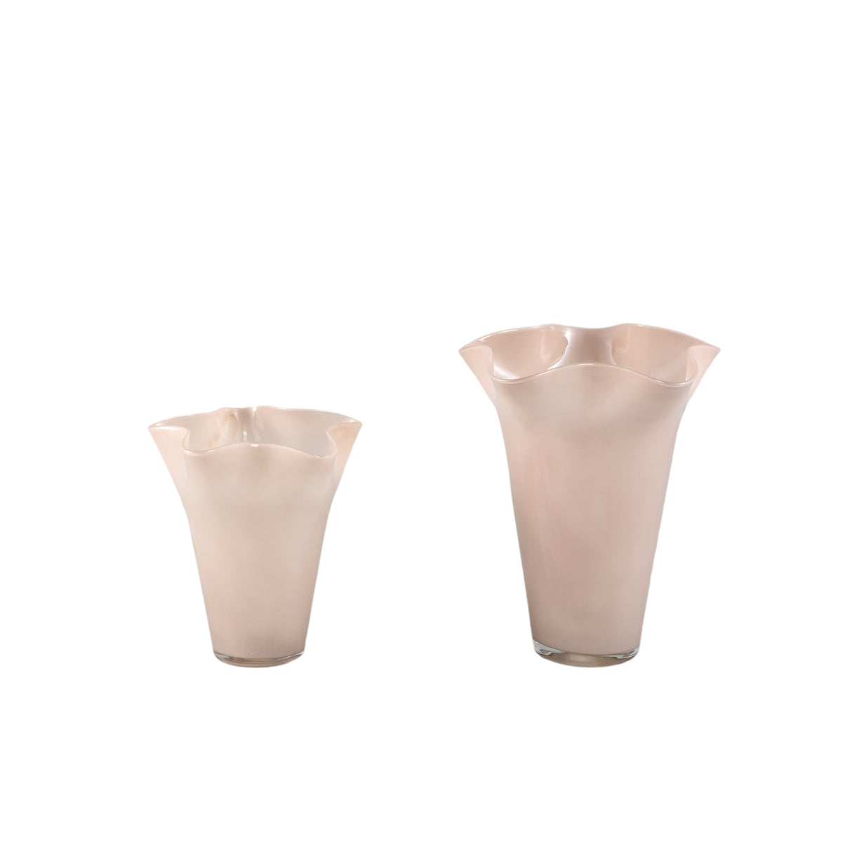 Vase – Braunes Glas, Runde Form, Wellenförmige Struktur, L – Macarena | PTMD