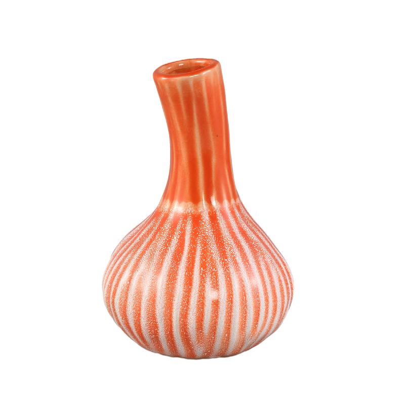 Vase – Garlic Shape Design, Ceramic Material, Orange Color, L – Jaclyne | PTMD