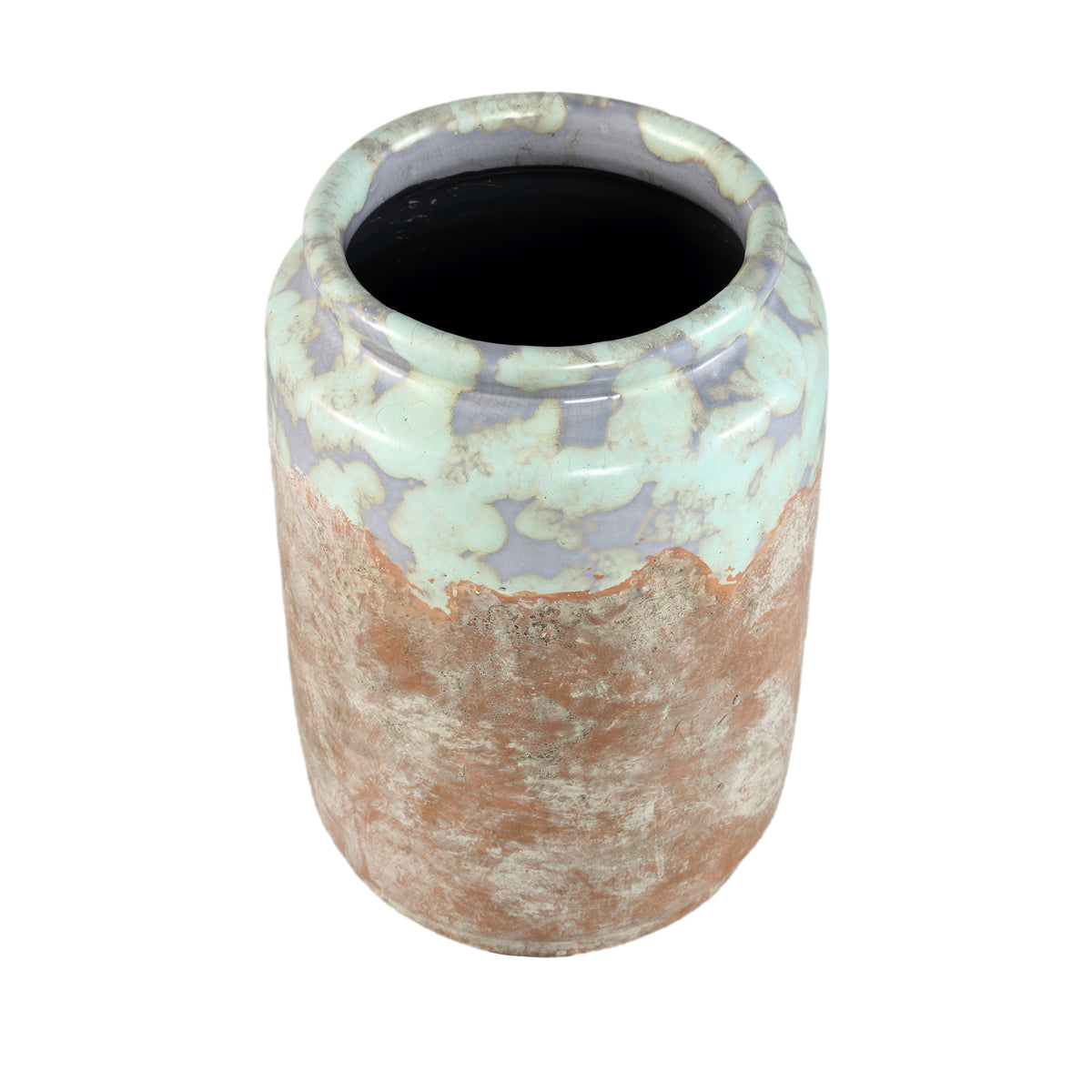 Flowerpot – Blue Surface, Round Shape, Terracotta Material, L – Breffni | PTMD