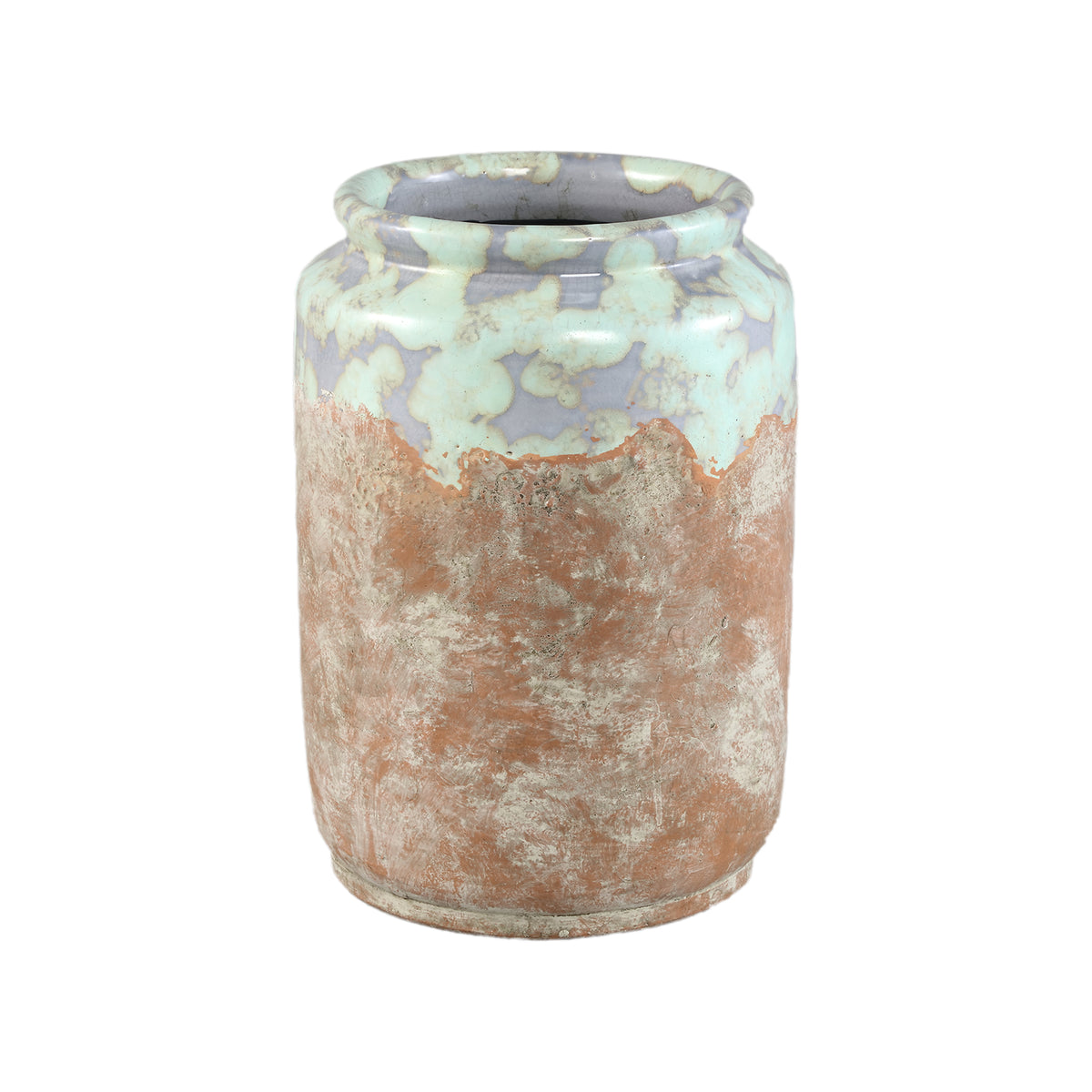 Flowerpot – Blue Surface, Round Shape, Terracotta Material, L – Breffni | PTMD