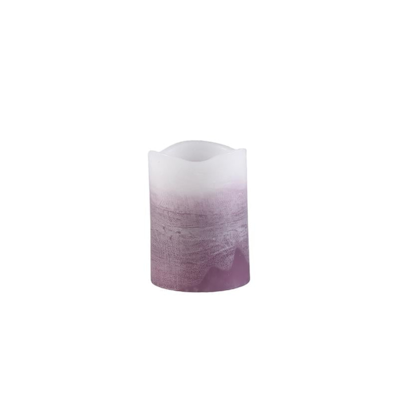 LED Kerze – Ombre Farbverlauf, Flackernde Flamme, Lila Oberfläche, Paraffin Kunststoff, S | PTMD