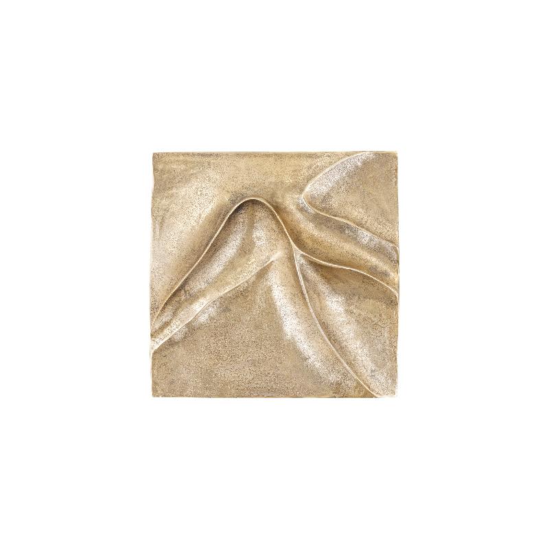 Cast aluminum wall panel in gold look with wave line design, S – Gihan | PTMD