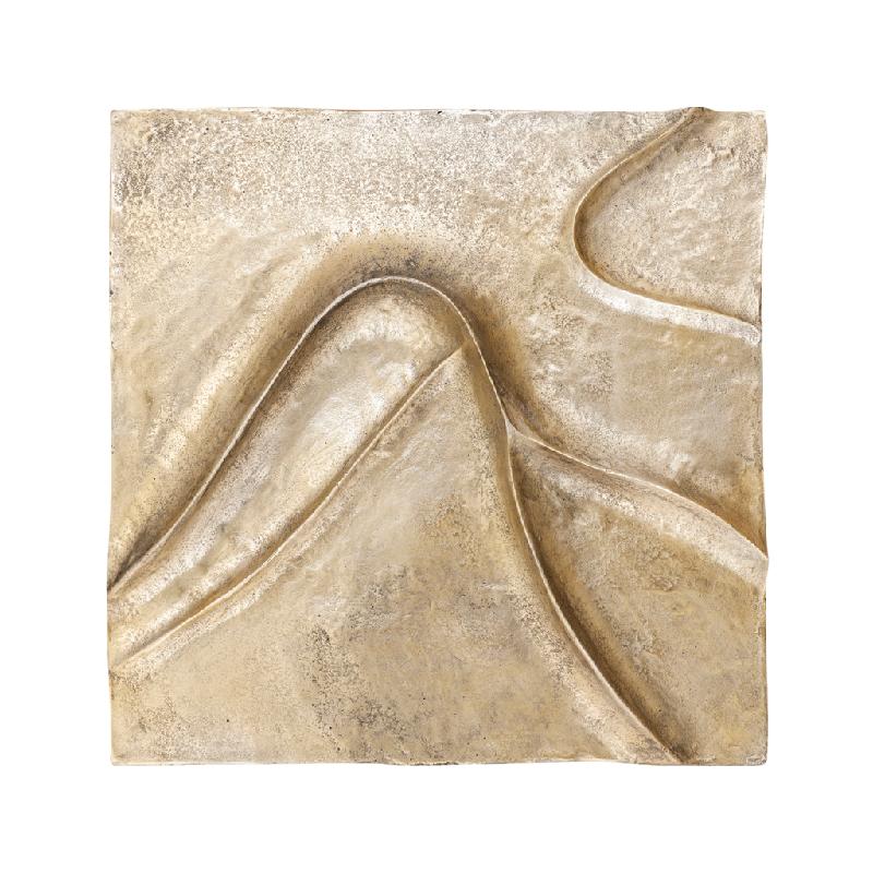 Cast Aluminum Wall Panel in Gold Finish with Wave Line Design, L – Gihan | PTMD