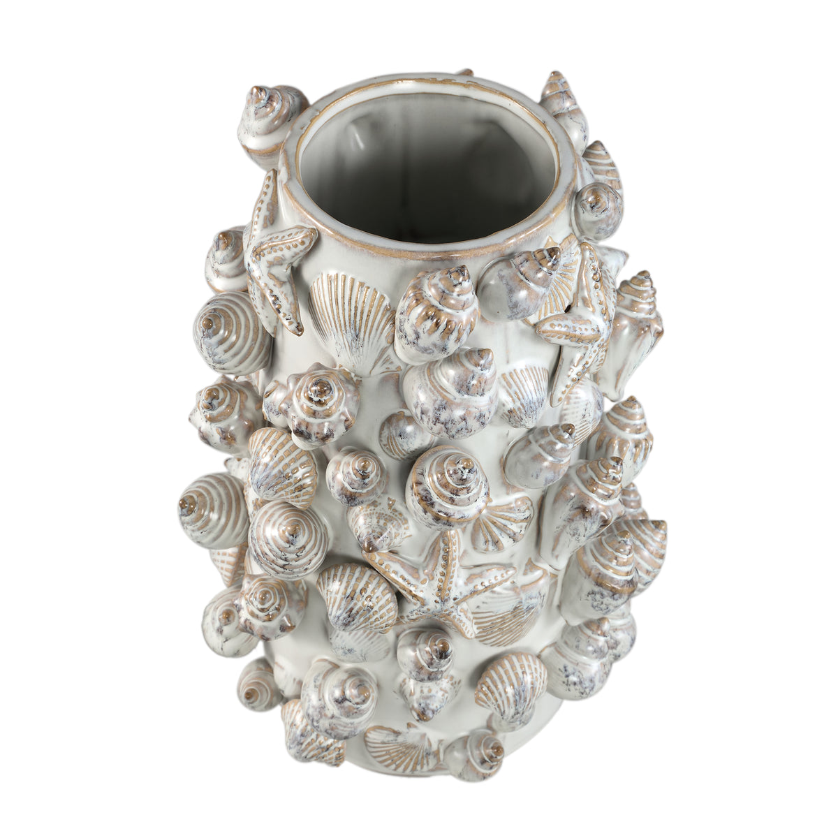 Pot – Shell Design, Round Shape, Cream Color, Ceramic Material, XL – Prince | PTMD