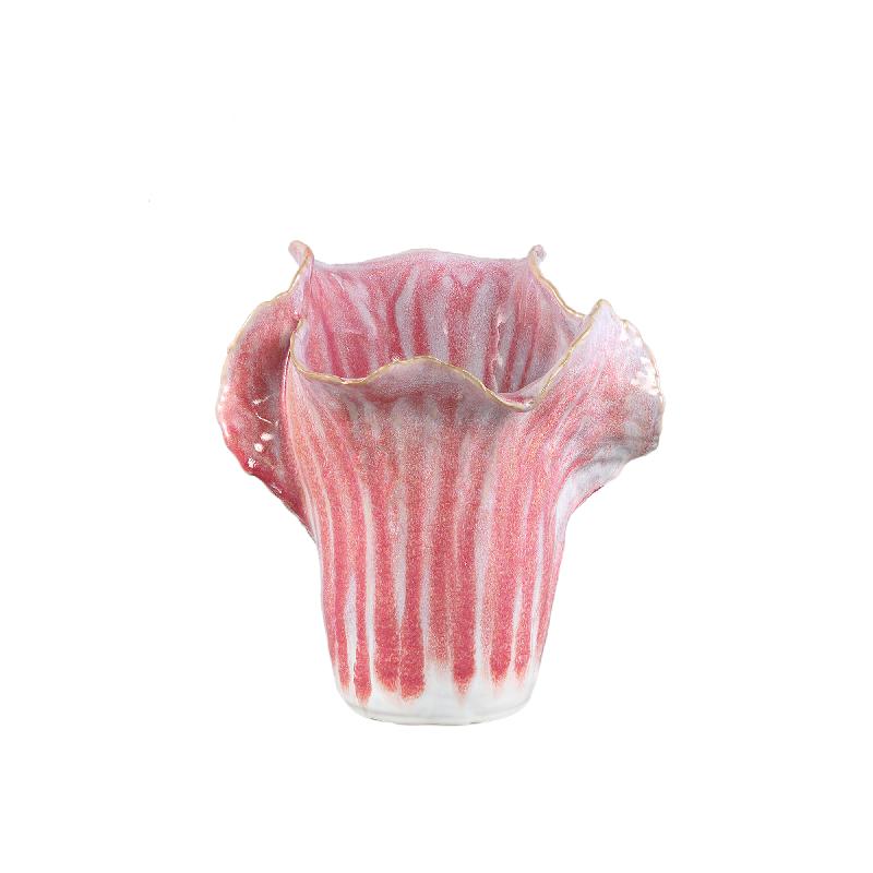 Pot – Pink, Cabbage Shape, Textured Surface, Ceramic, S – Swing | PTMD