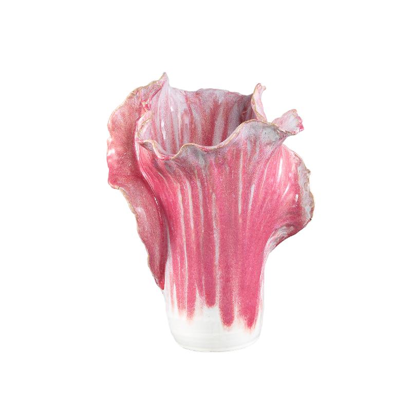 Pot – Pink Color, Cabbage Shape, Structured Surface, Ceramic, M – Swing | PTMD
