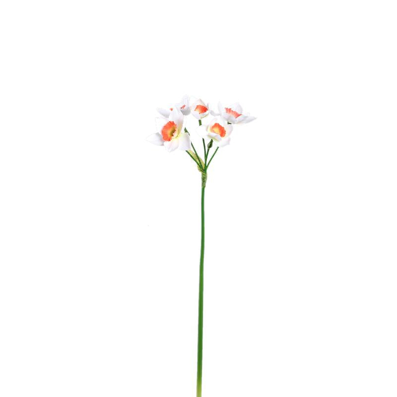 Garden Flower - White Daffodil Spray, Polyester Fabric | PTMD