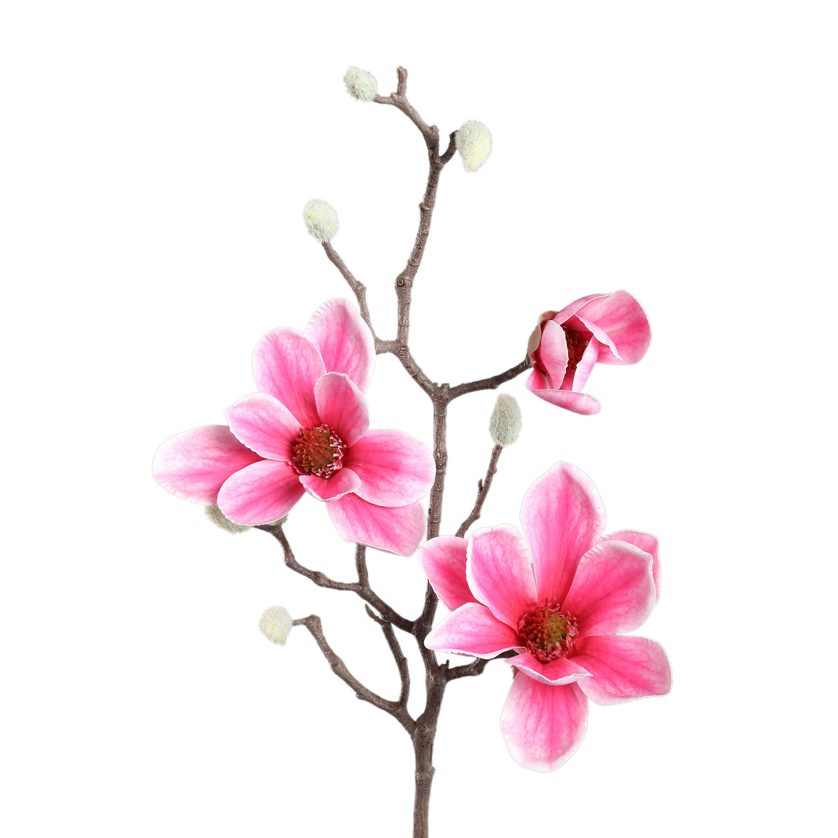 Magnolienblume – Rosafarbener Magnolienzweig mit Knospe aus Stoff und Polyester | PTMD
