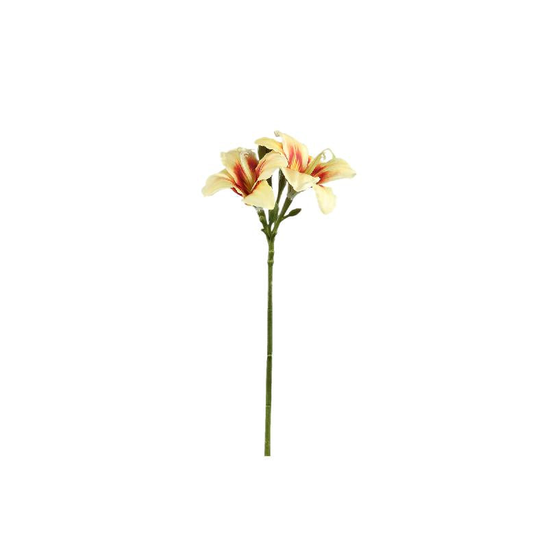 Amaryllis Flower – Yellow Amaryllis Spray, Polyester Fabric, Semi-Finished | PTMD