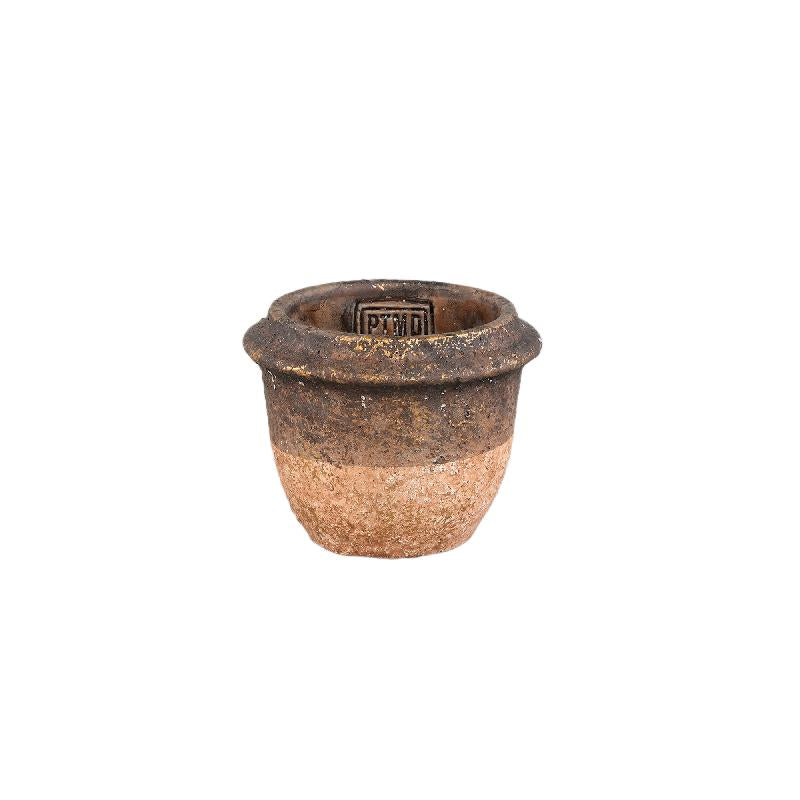 Flower Pot – Grey Surface, Two-Tone Look, Cement Material, XS – Christenee | PTMD