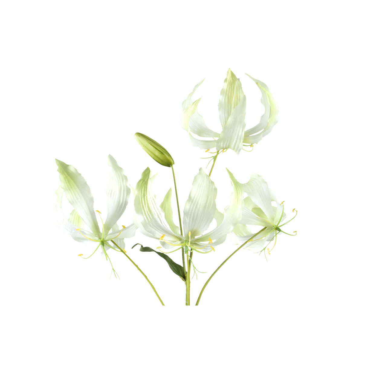 Gartenblume – Cremefarbener Gloriosa-Spray mit Blättern aus Polyesterstoff, Eisenmetall und PE-Kunststoff | PTMD