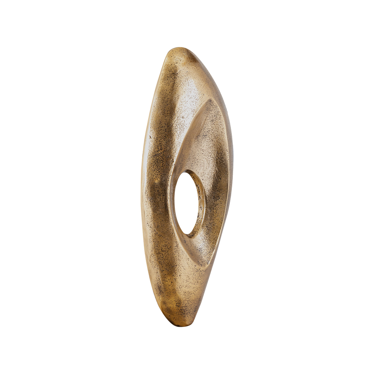 Wall Panel - Cast Aluminium Metal, Brass Look Finish, Compact Design, S - Kellaine | PTMD
