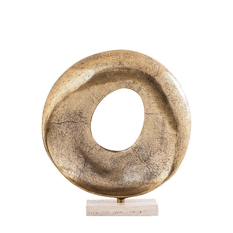 Statue - open round shape, cast aluminum, brass-colored surface – Daweson | PTMD