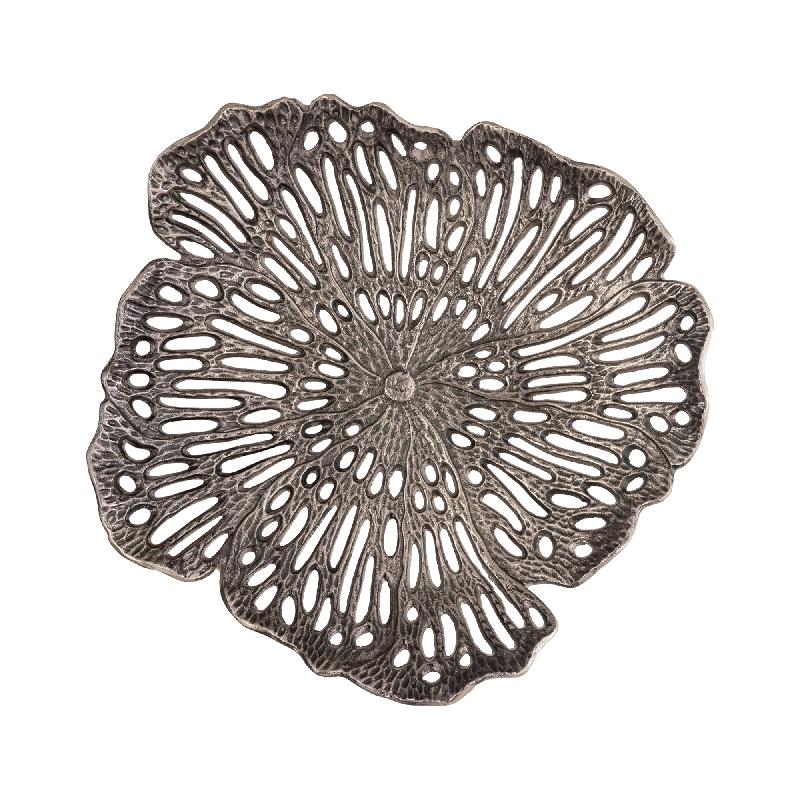 Wanddeko – Blumen Design, Aluminiumguss Metall, Organische Form, L – Ryhann | PTMD
