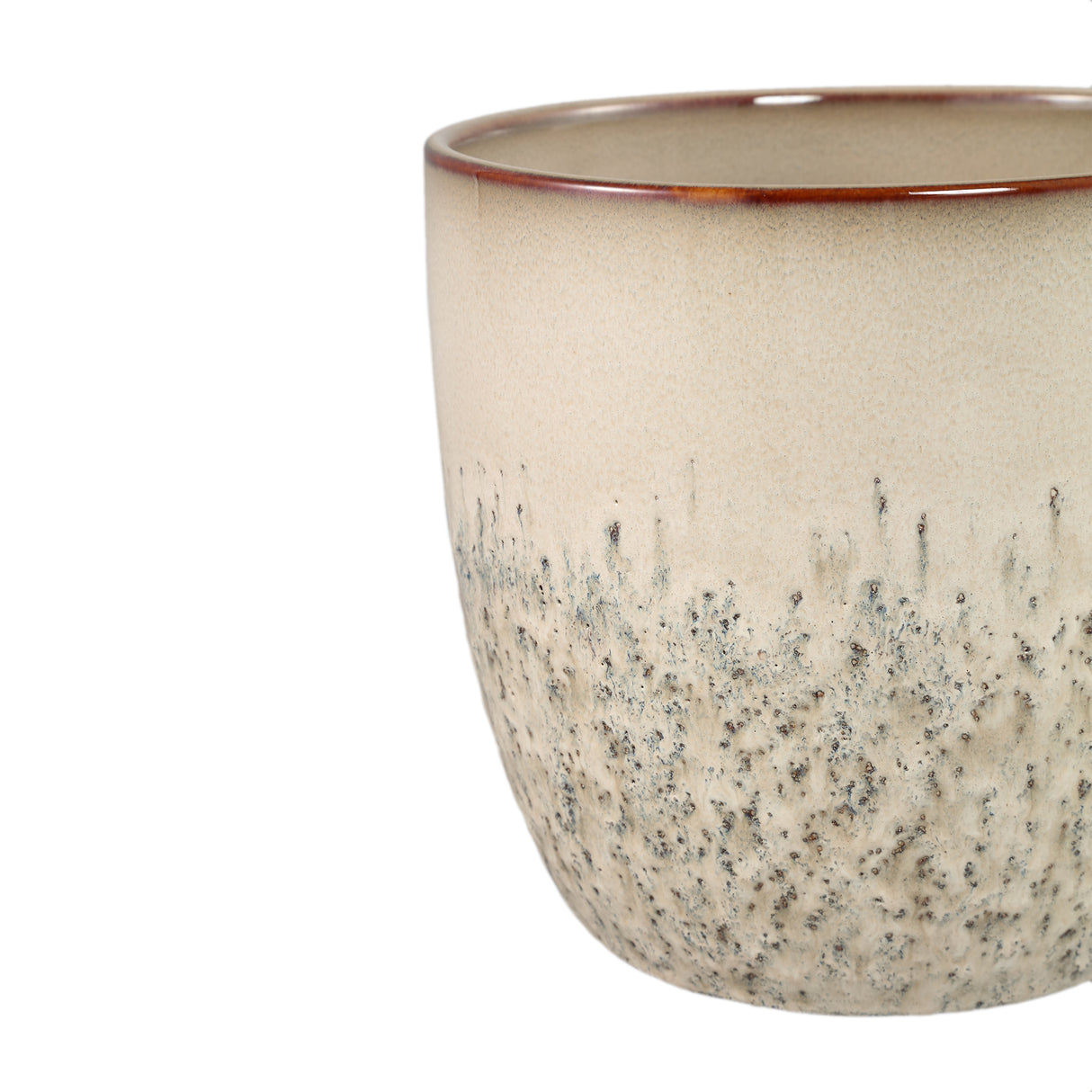 Blumentopf - Keramik, Runde Form, Bauchige Form, Creme, XL - Harper | PTMD