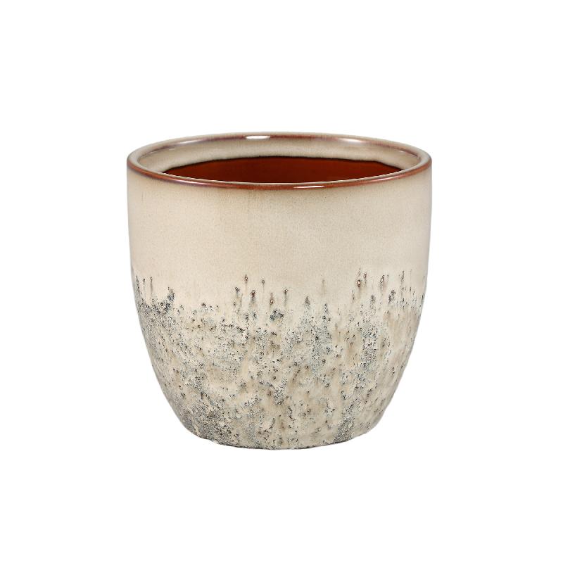 Topf - Keramik, Runde Form, Bauchige Form, Creme, L - Harper | PTMD