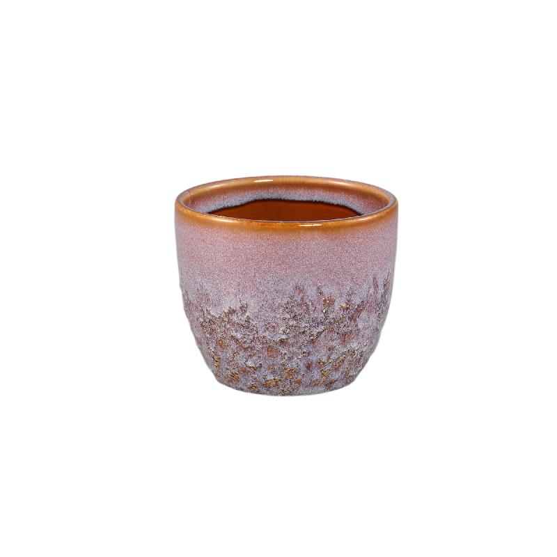 Flower pot - Ceramic, Round shape, Bulging shape, Pink, XS | PTMD