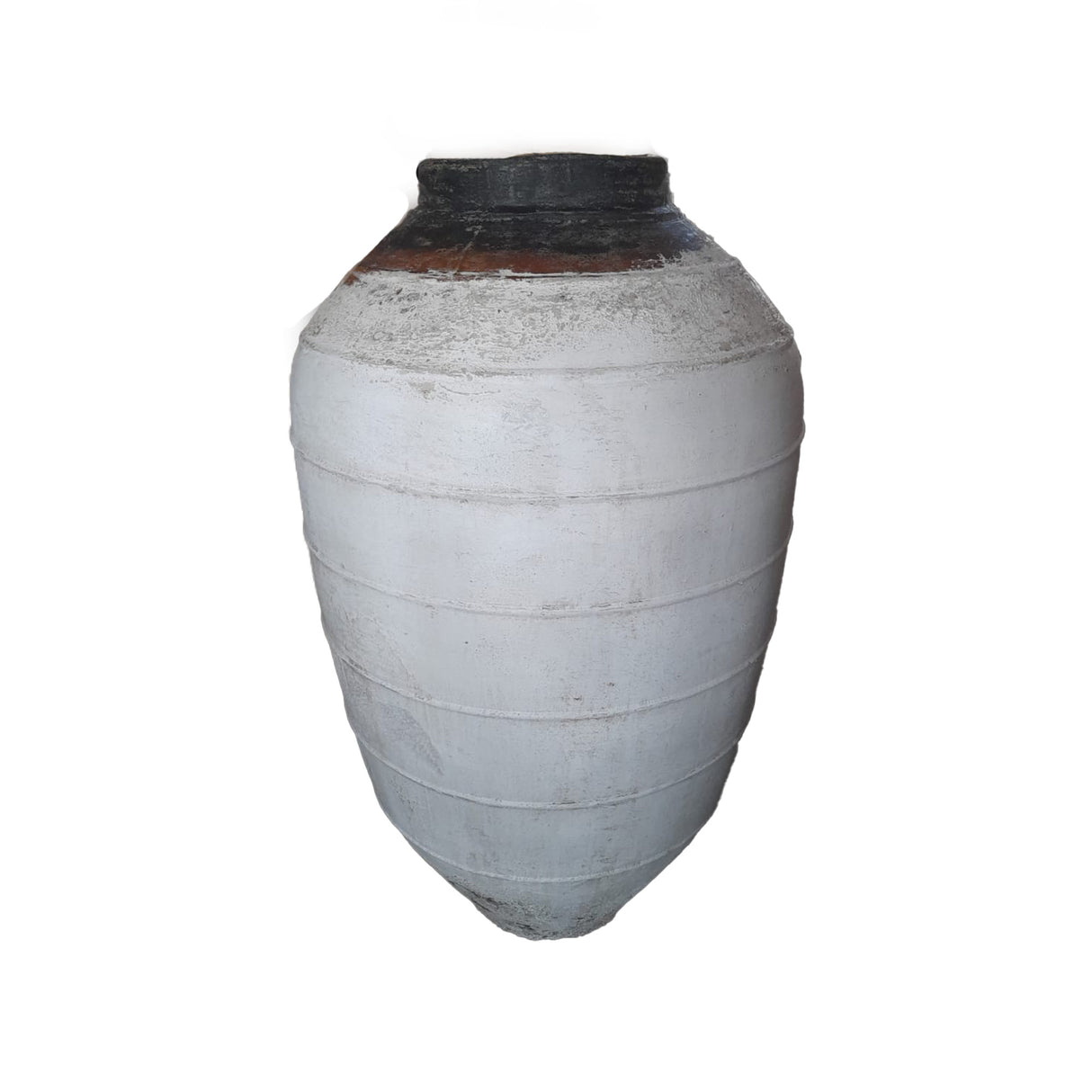 Pot - white surface, round shape, linear texture - Jinsu | PTMD