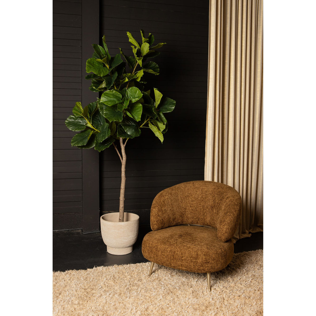 Tree green with ficus tree, potted and plastic, M | PTMD
