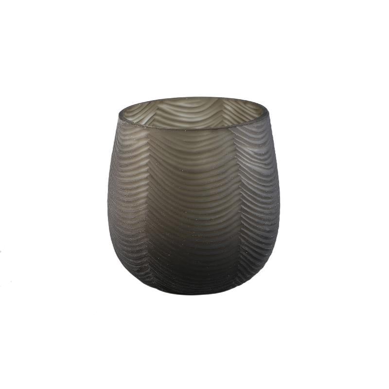 Glass Vase - Glass Material, Brown Hue, Round Shape, Pom-pom Shape, L - Elichi | PTMD
