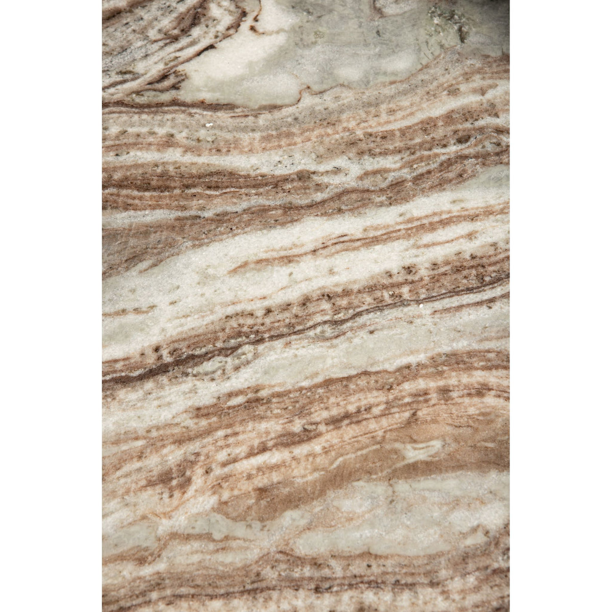 Coffee table – Marble, round, beige/natural, 3-sphere base, sculptural design – Diro | PTMD