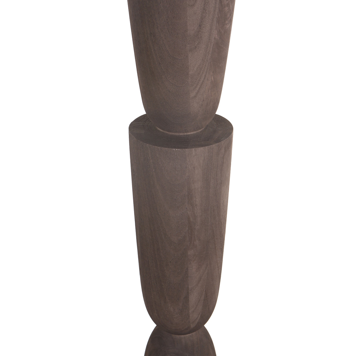 Stehlampe aus Mangoholz mit Braunton und geschichtetem Design in runder Form – Lorinne | PTMD