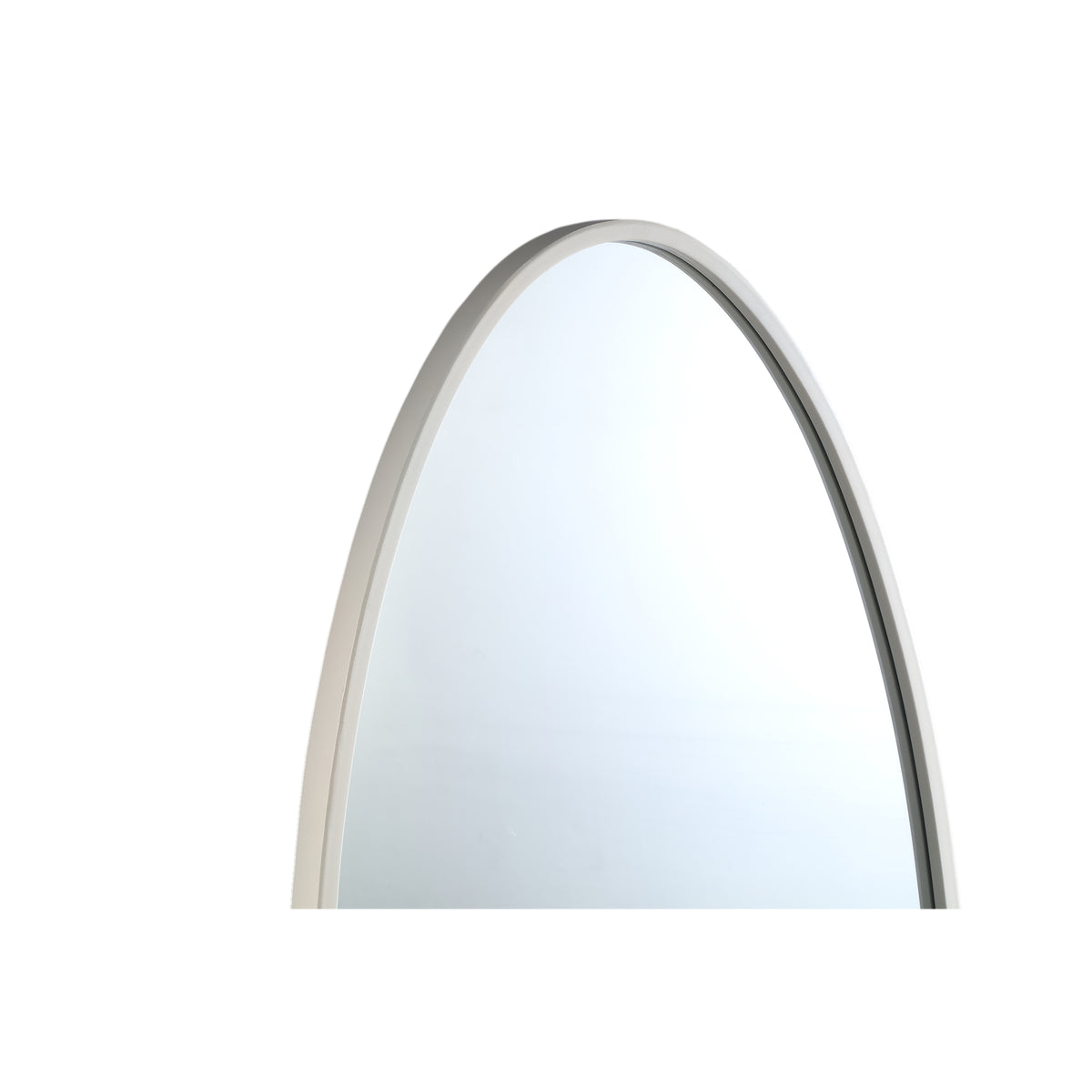 Wall Mirror - Steel Metal & MDF Wood, Oval Shape, Semi-Handmade, White, S – Serine | PTMD