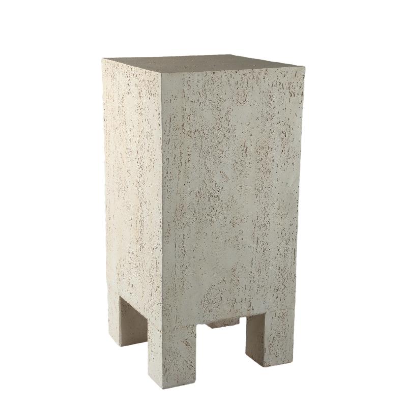 Side Table - Rectangular, Semi-Handmade, Cream Finish – Chandar | PTMD
