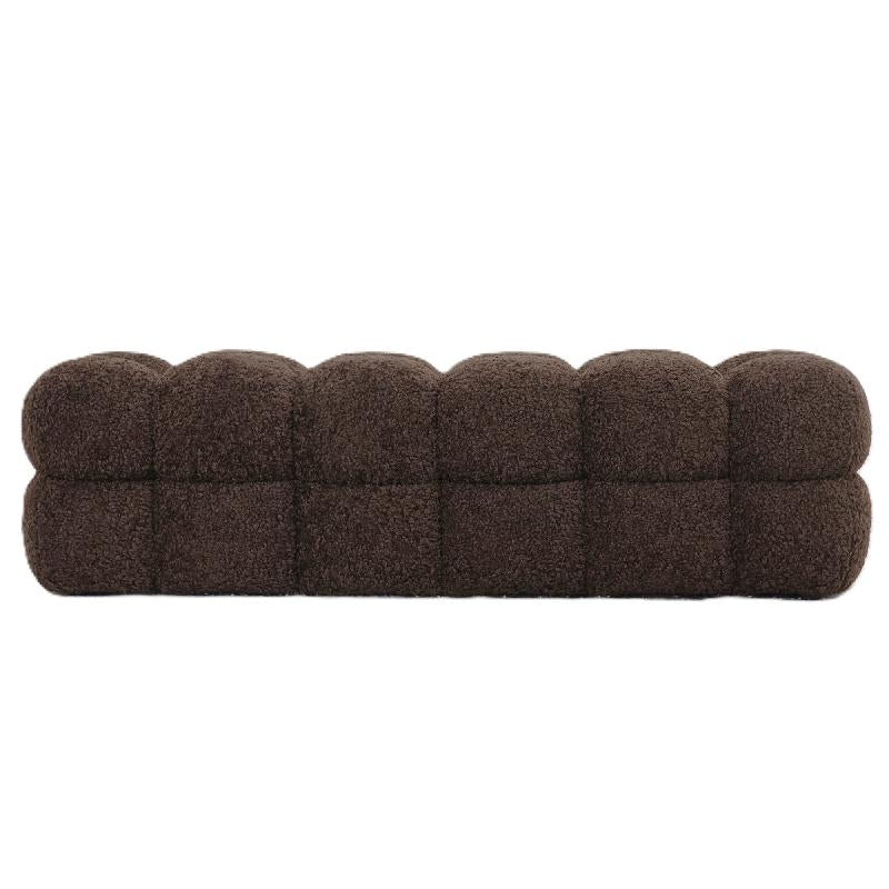 Sitzbank – braune Oberfläche, Stoff Bezug, weiche Polsterung – Teddy | PTMD