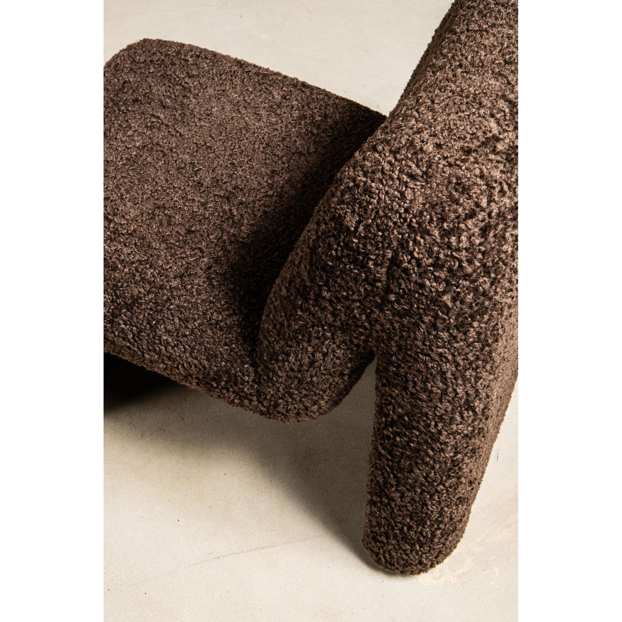 Armchair - Teddy Fabric Upholstery, Coffee Finish, Padded Seat - Oslo | PTMD