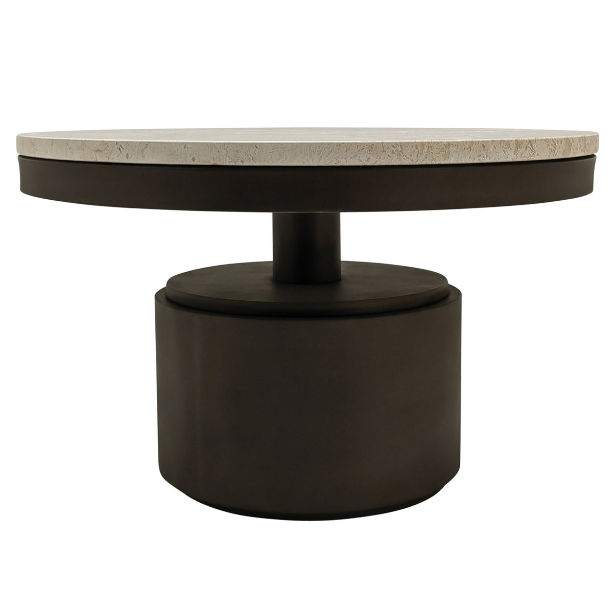 Coffee Table – Marble Slab, Cream Mink Finish, Low Design – Bregt | PTMD