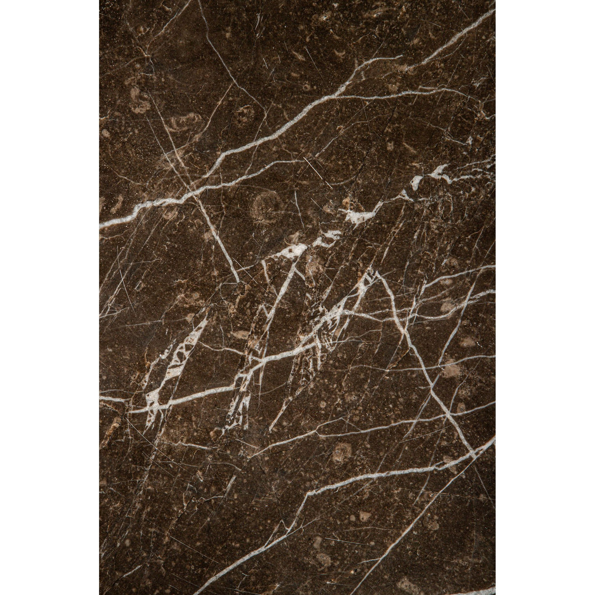 Beistelltisch – Marmor Oberfläche, Rundes Design, Braunes Finish – Patras | PTMD