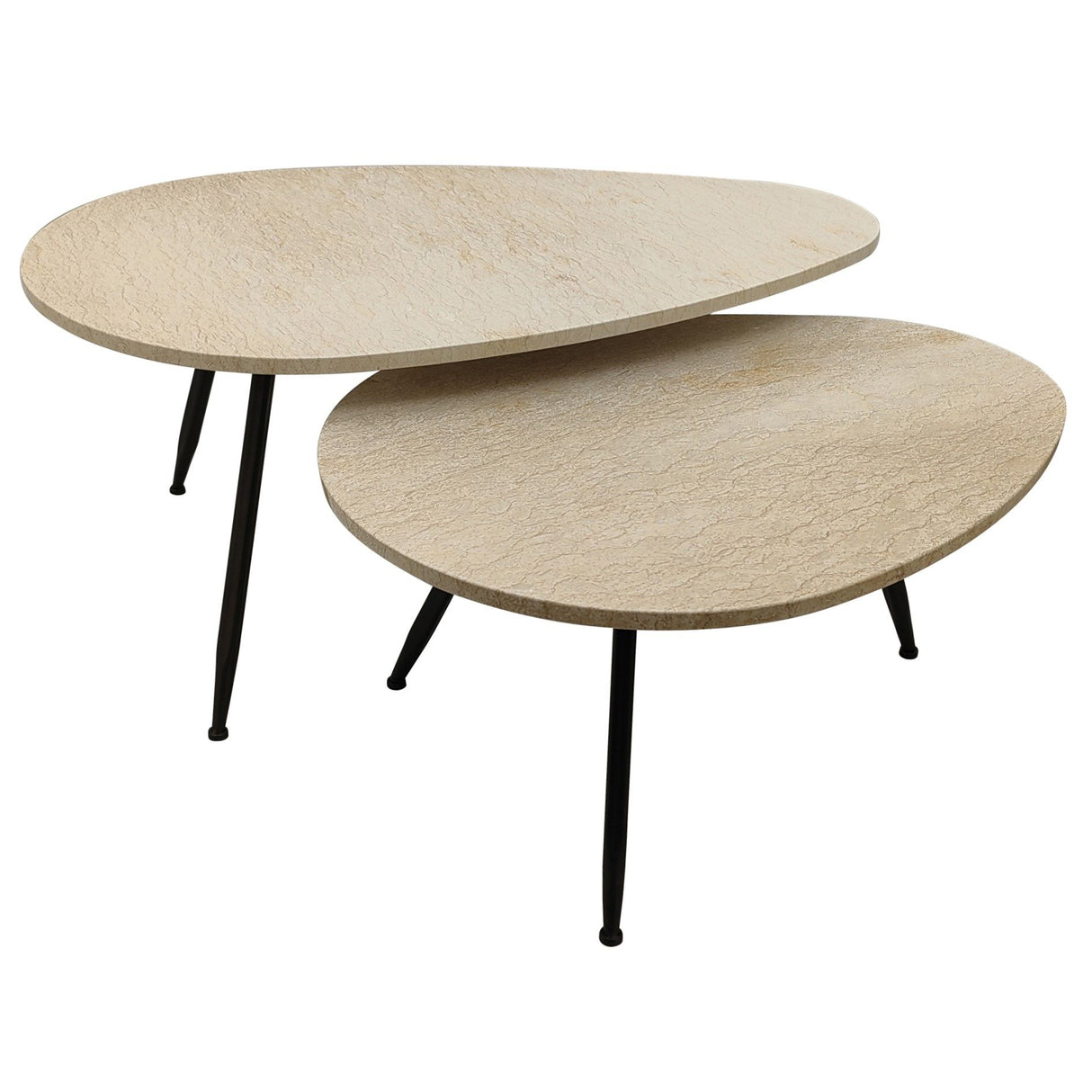 Coffee Table – Marble Slab, Cream Surface, Harmonious Shape – Veria | PTMD
