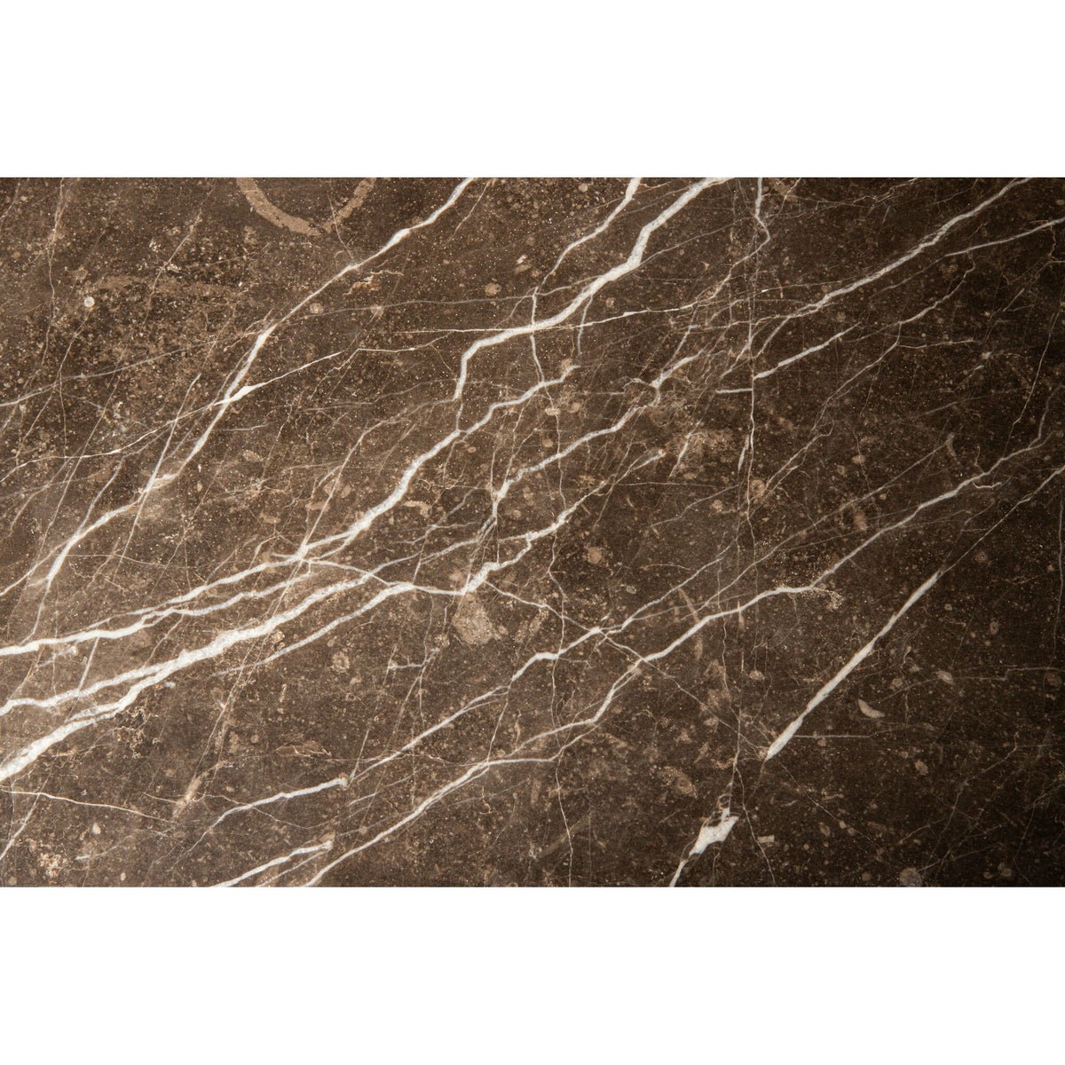 Coffee Table – Marble Stone Top, Brown Finish, Harmonious Design – Veria | PTMD