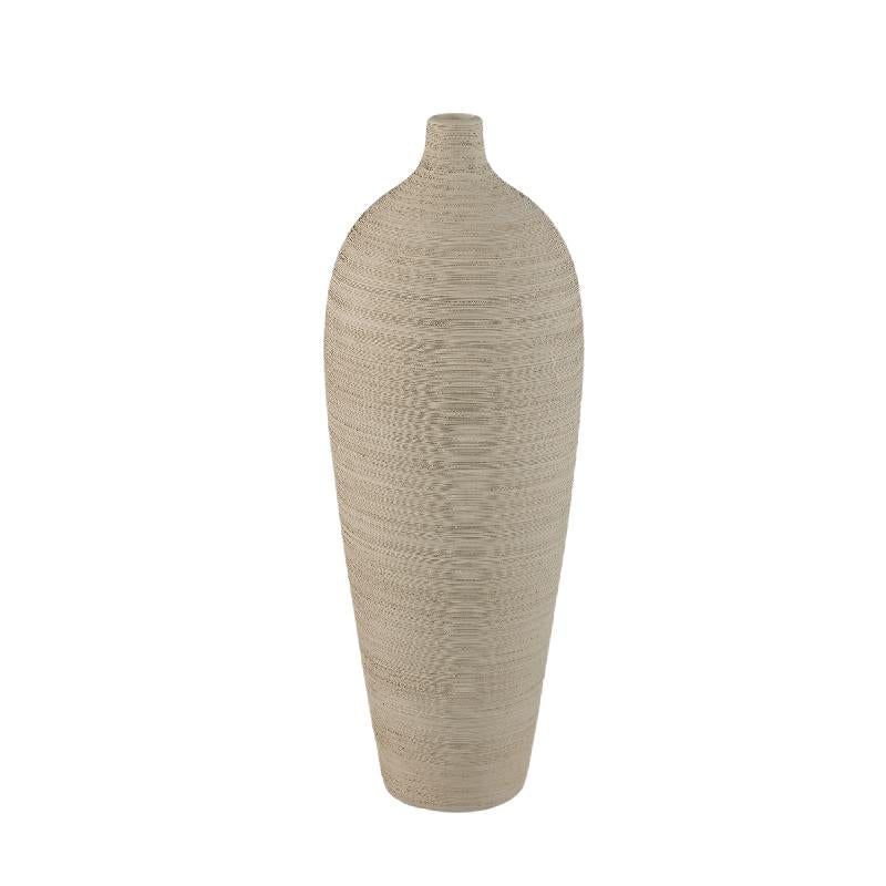 Vase – Stoneware Ceramic, Bottle Design, Beige Color, L – Cavinn | PTMD