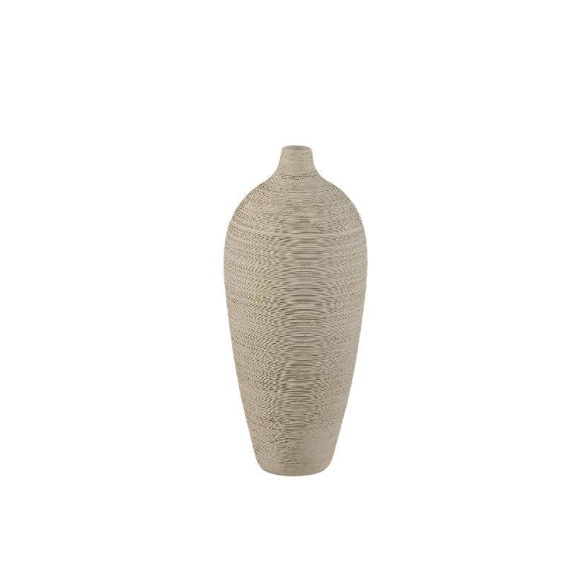 Vase - Stoneware Ceramic, Bottle Design, Beige Color, S - Cavinn | PTMD