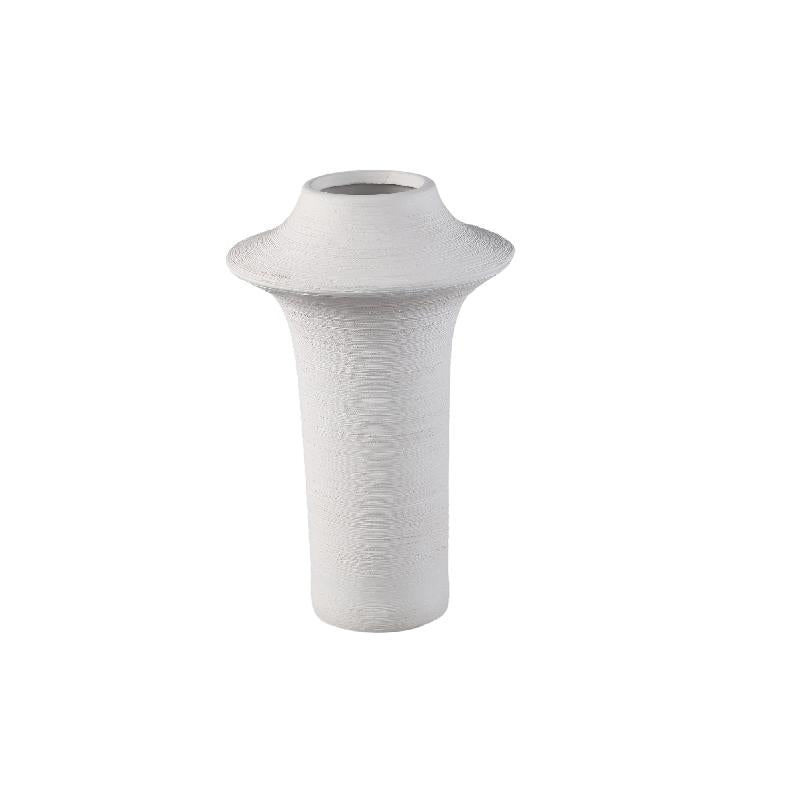 Vase – Stoneware Ceramic, Ring Design, White Color, L – Rinder | PTMD