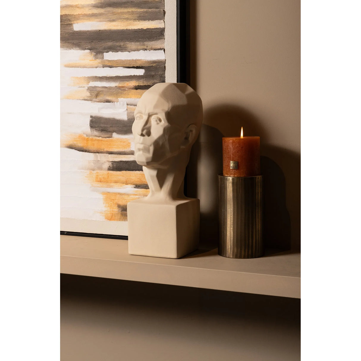 Statue – Menschen Design, Keramik Material, Matt Oberfläche, Taupe – Dorin | PTMD