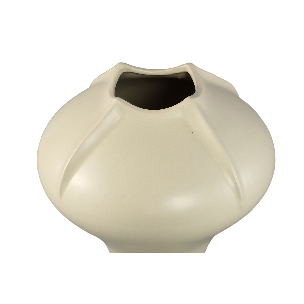 Vase – Cream Surface, Matte Finish, Organic Shape, Stoneware, L – Ginos | PTMD