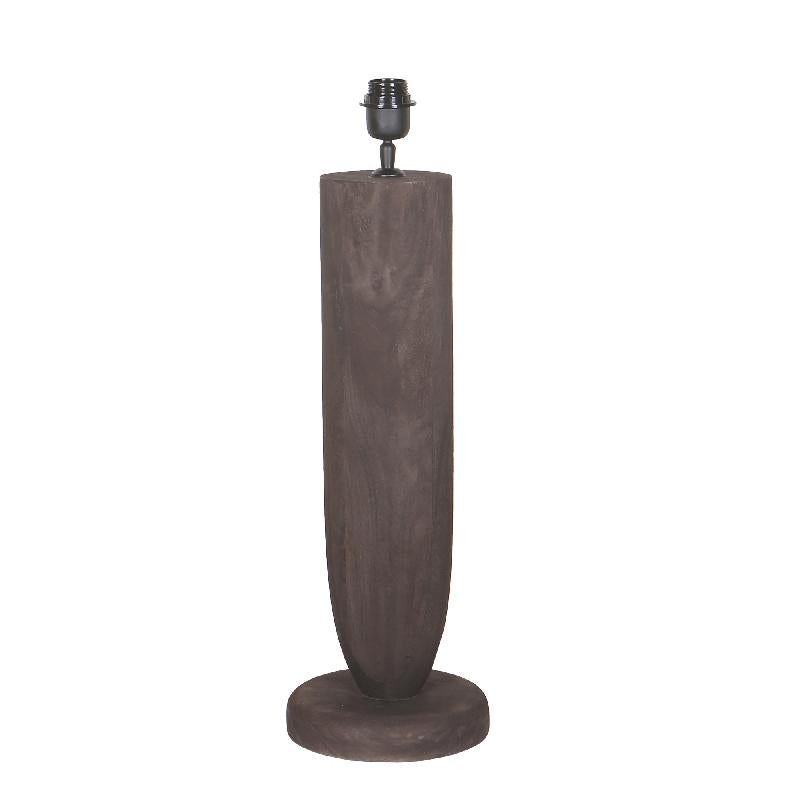 Mango wood table lamp with brown shade and simple, round design – Lorinne | PTMD