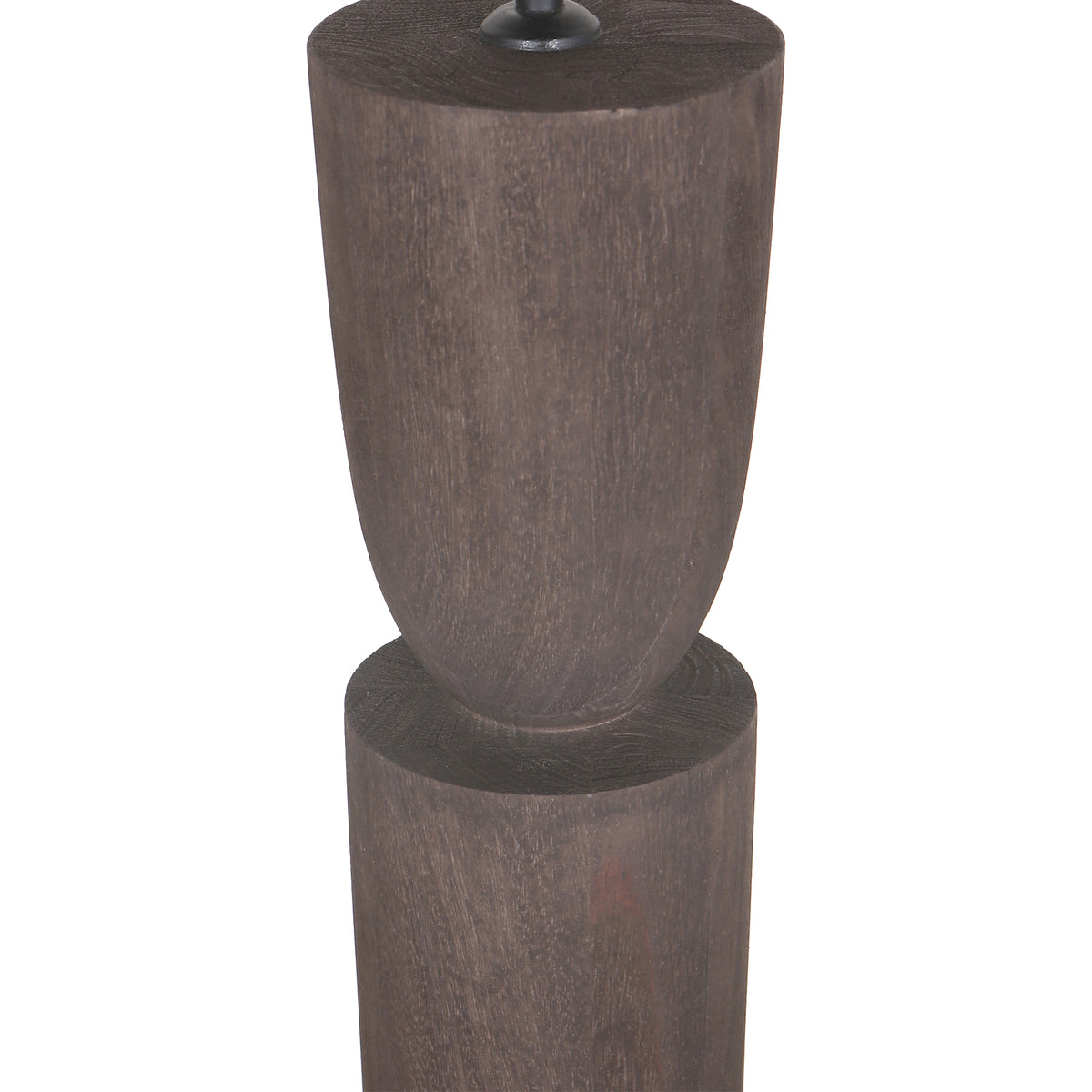 Mango Wood Table Lamp with Brown Shade and Double Round Design – Lorinne | PTMD