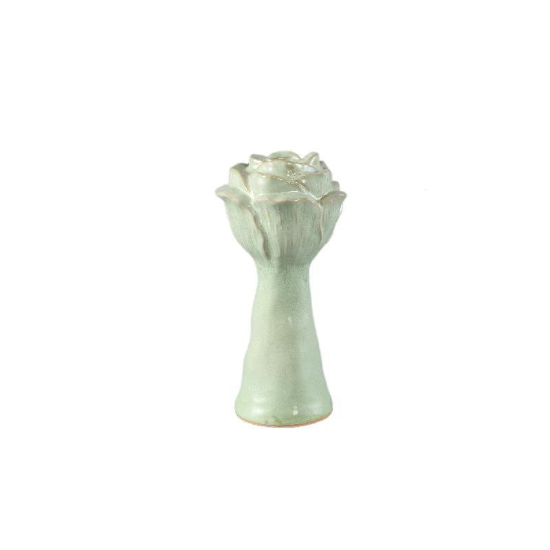 Vase - Ceramic Material, Flower Shape Design, Mint Green Color, M - Minerva | PTMD