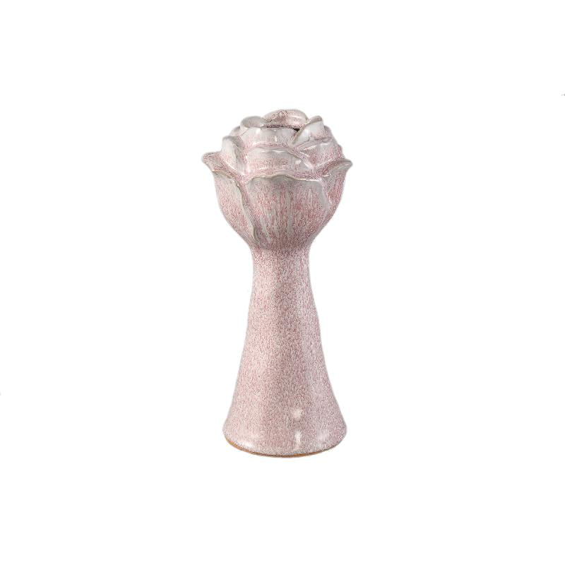 Vase - Ceramic material, Flower shape design, Pink color, L - Minerva | PTMD