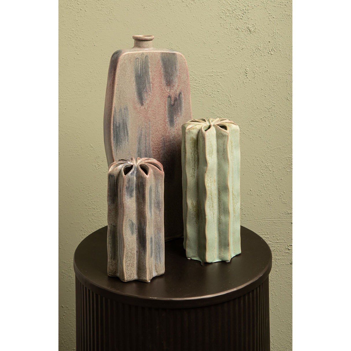 Vase – Runde Form, Keramik Material, Mehrloch Design, Lila , M – Marte | PTMD