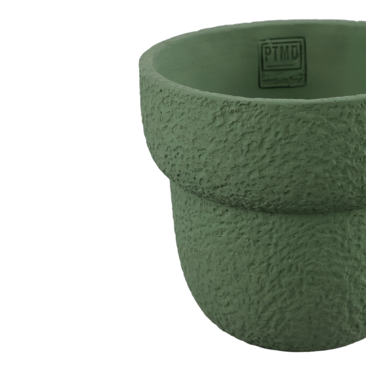 Flowerpot - Round Cement, Rough Surface, Green, L – Hillie | PTMD