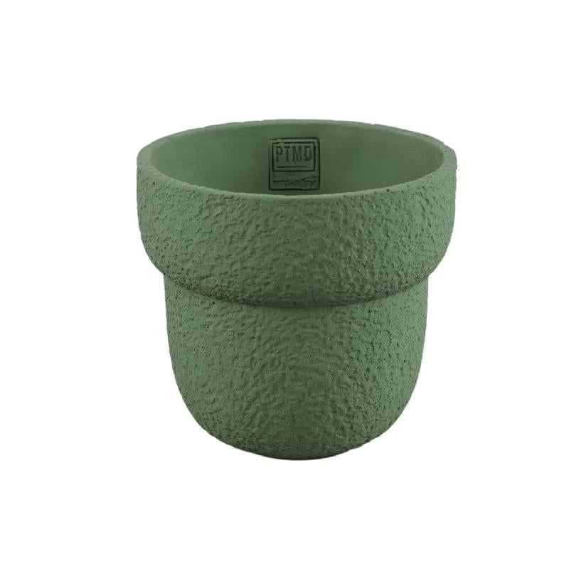 Flowerpot - Round Cement, Rough Surface, Green, L – Hillie | PTMD